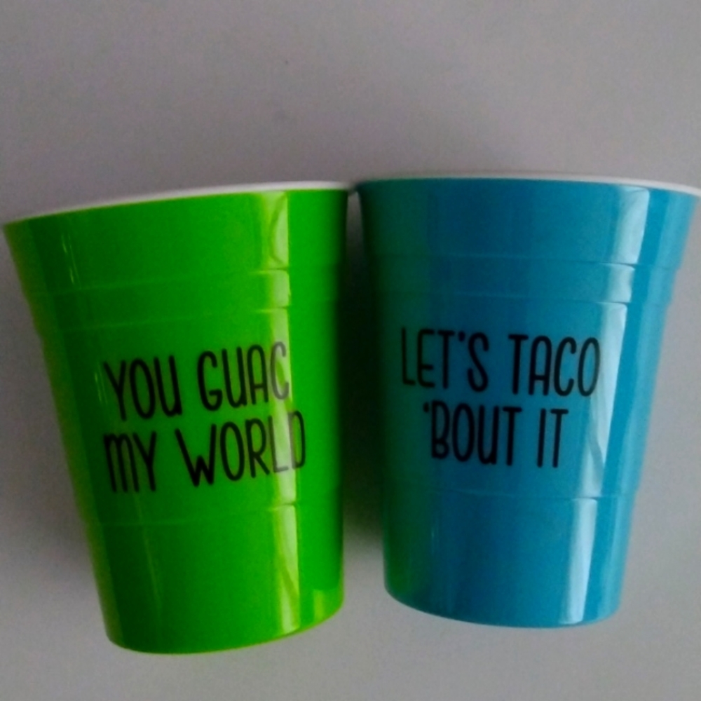 Two Colorful Taco Style Cups NEW